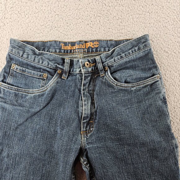 Timberland Pro Jeans Mens 32x34 Blue Straight Leg Workwear Heavy Denim - Picture 2 of 16
